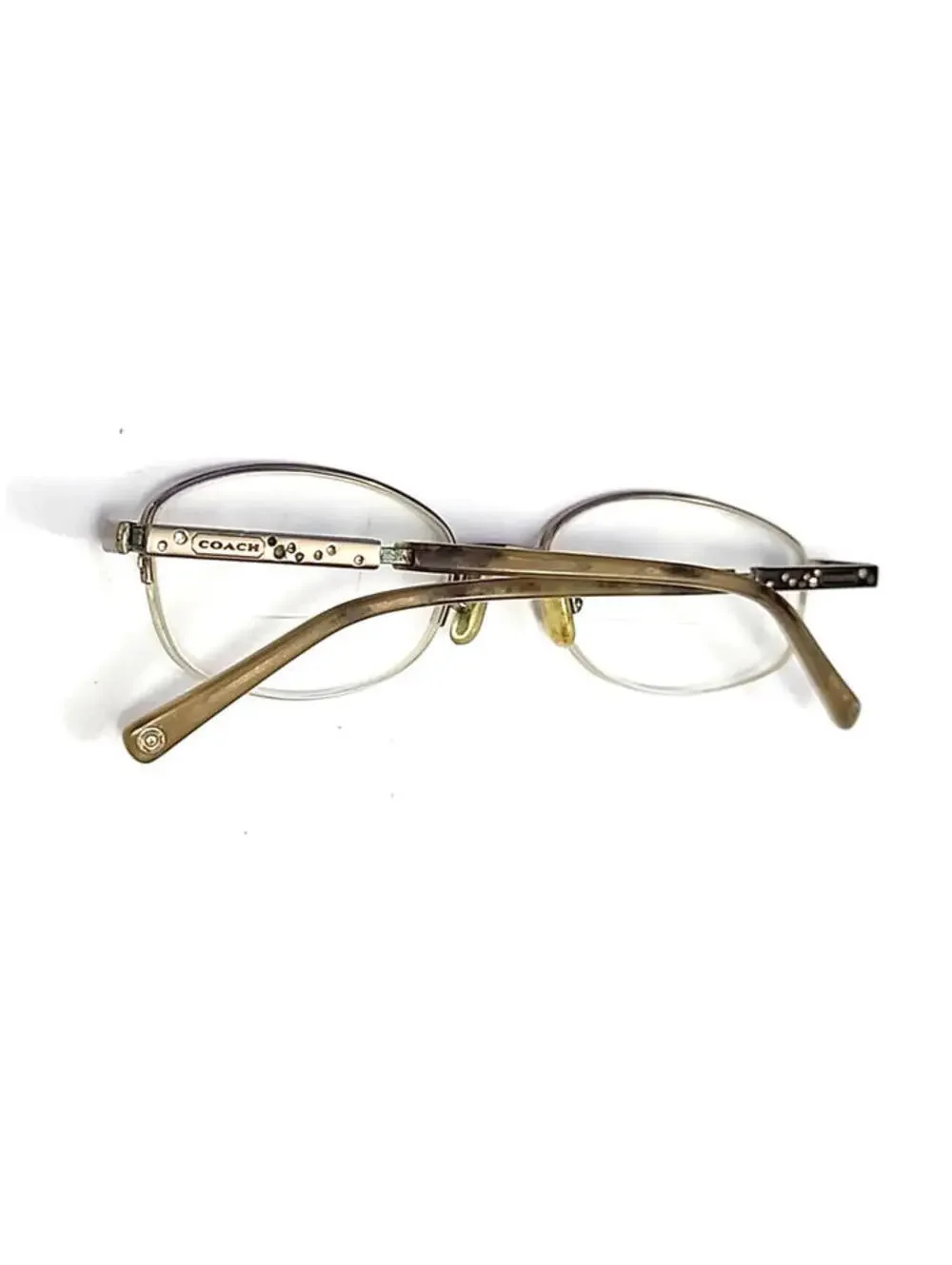 Coach 118 Faye Small Gold Oval Half Rim Eyeglasses Frame 51-18 135